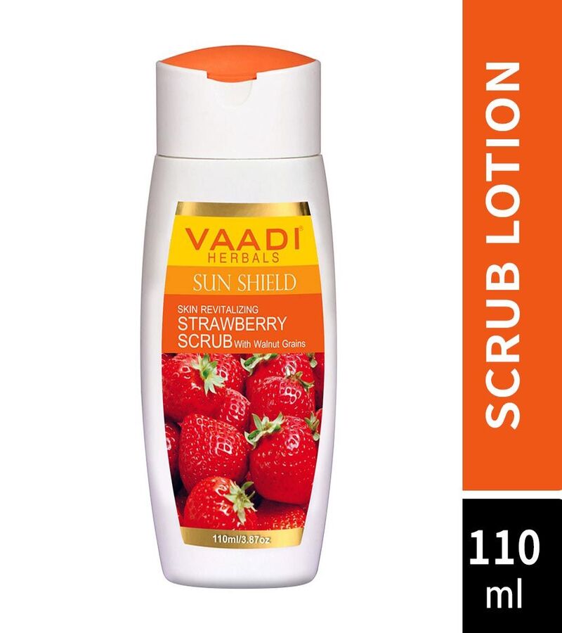 Vaadi Herbals + face wash + scrubs + Strawberry Scrub Lotion with Walnut Grains + 110ml + shop