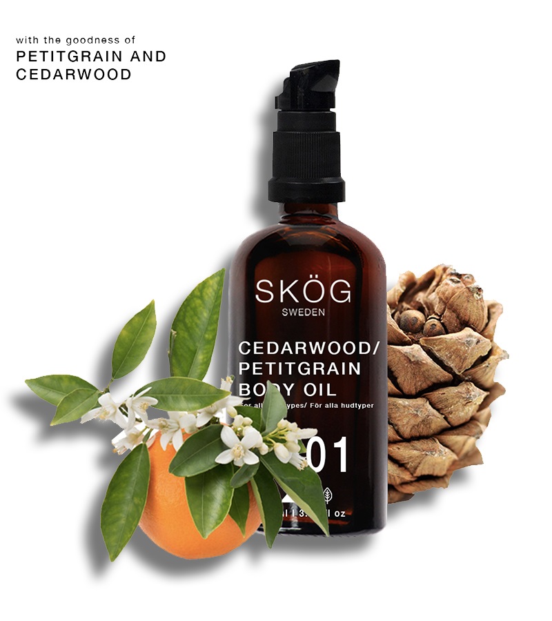 Skog + body oils + Cedarwood / Petitgrain Body Oil + 100 ml + online