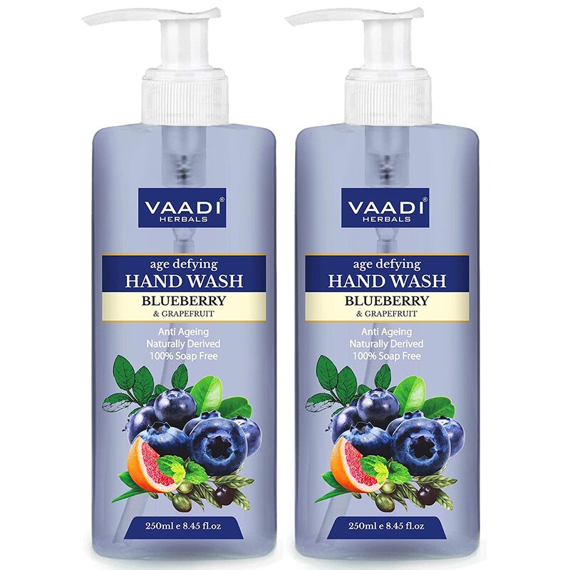 Vaadi Herbals + soaps + liquid handwash + Age Defying Blueberry & Grapefruit Hand Wash + Pack of 2 + buy