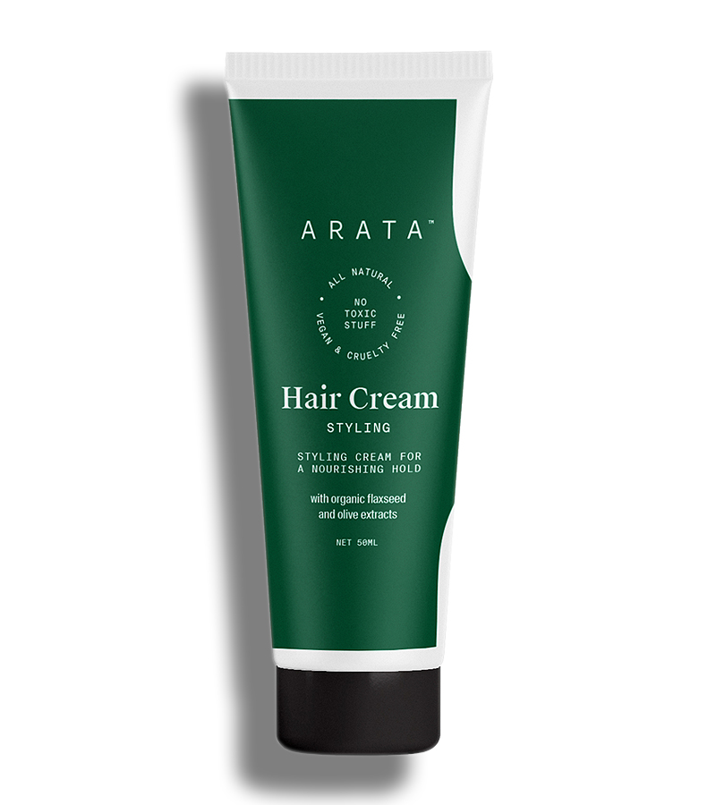 Arata + hair styling + Natural Styling & Hold Hair Cream With Organic Flaxseed & Olive Oil + 50 ml + buy