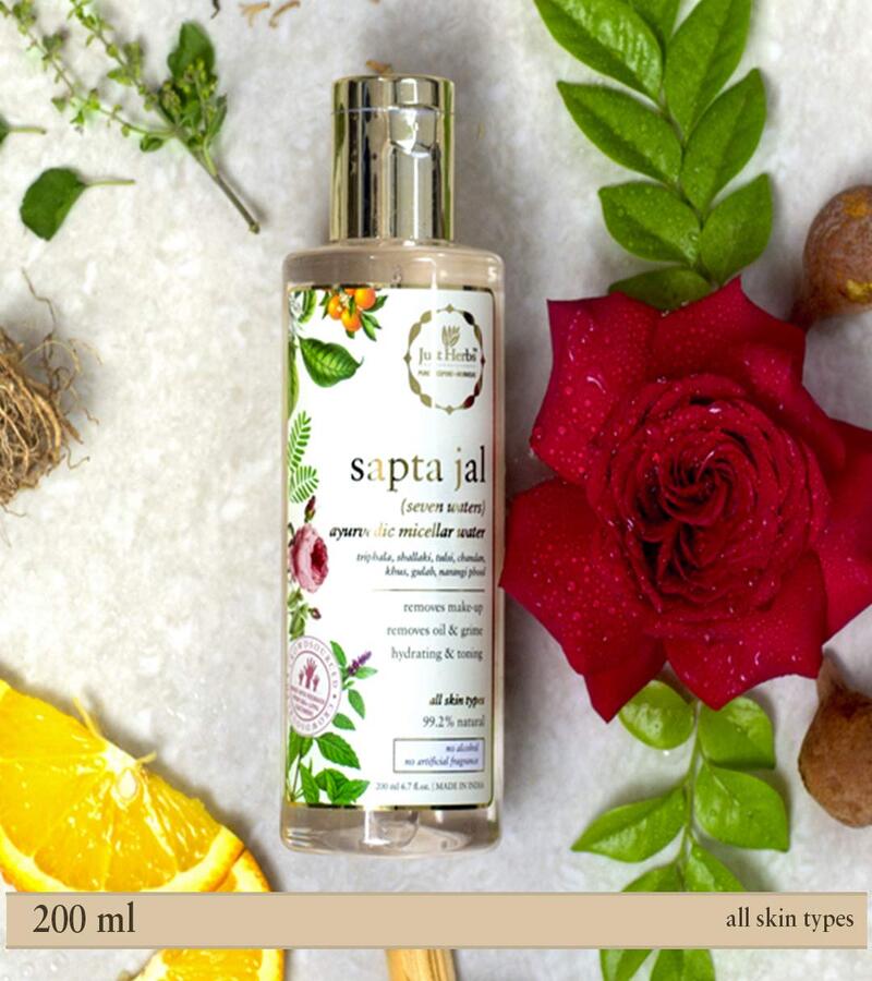 Just Herbs + makeup remover + Sapta Jal Ayurvedic Micellar Water + 200 ml + shop