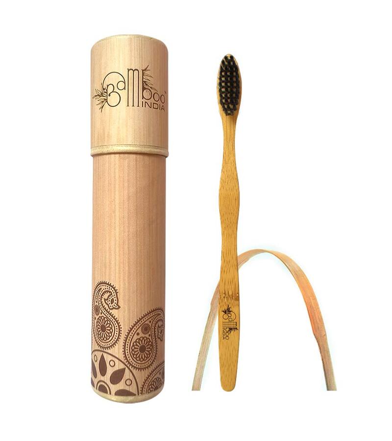Bamboo India + tools + Bamboo Toothbrush Charcoal Adult & Toungue Cleaner +  + buy