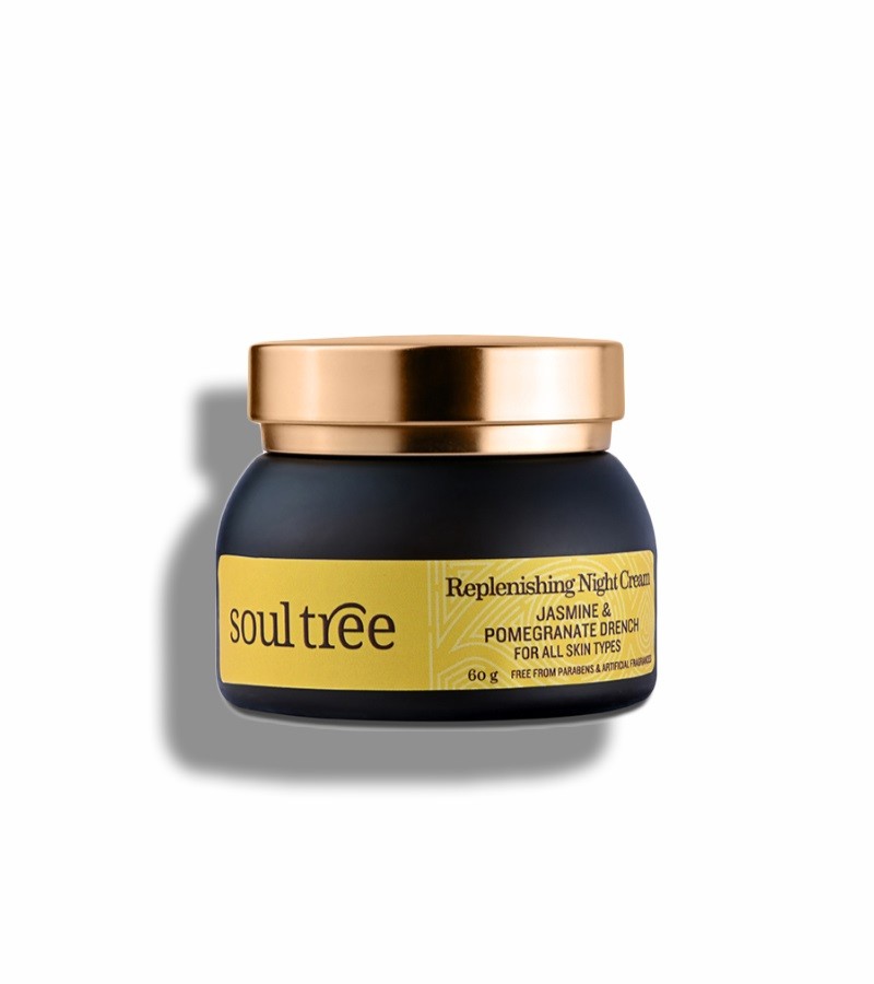 Soultree + face serums + face creams + Replenishing Night Cream - Jasmine & Pomegranate Drench + 60 gm + buy