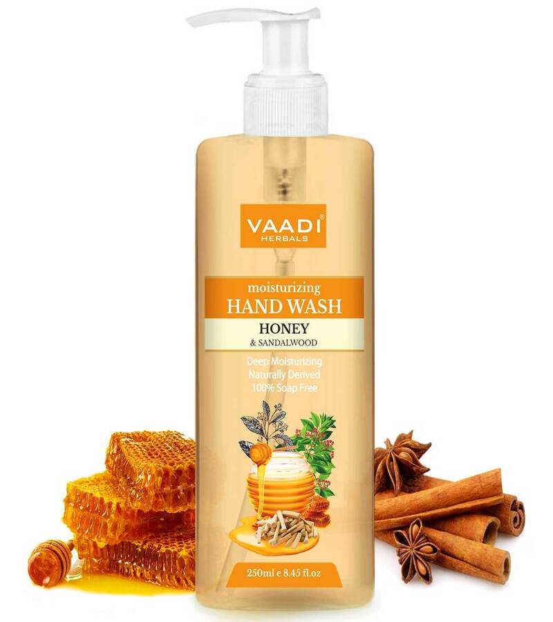 Vaadi Herbals + soaps + liquid handwash + Deep Moisturizing Honey & Sandal Hand Wash + 250 ml + shop