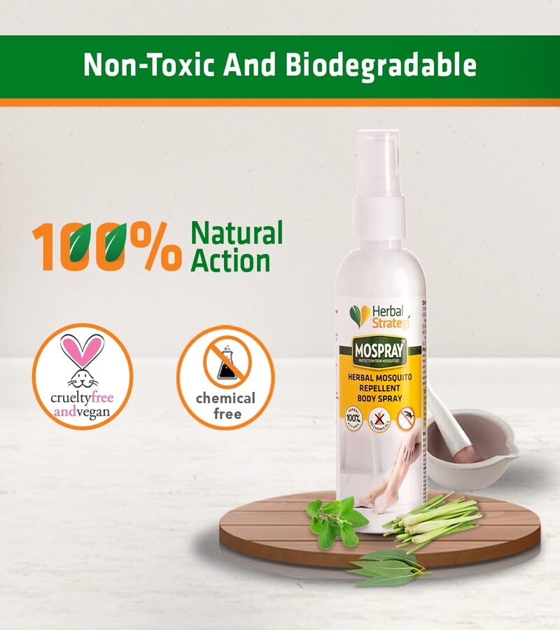 Herbal Strategi + insect repellents + Mosquito Repellent Body Spray + 100 ml + online