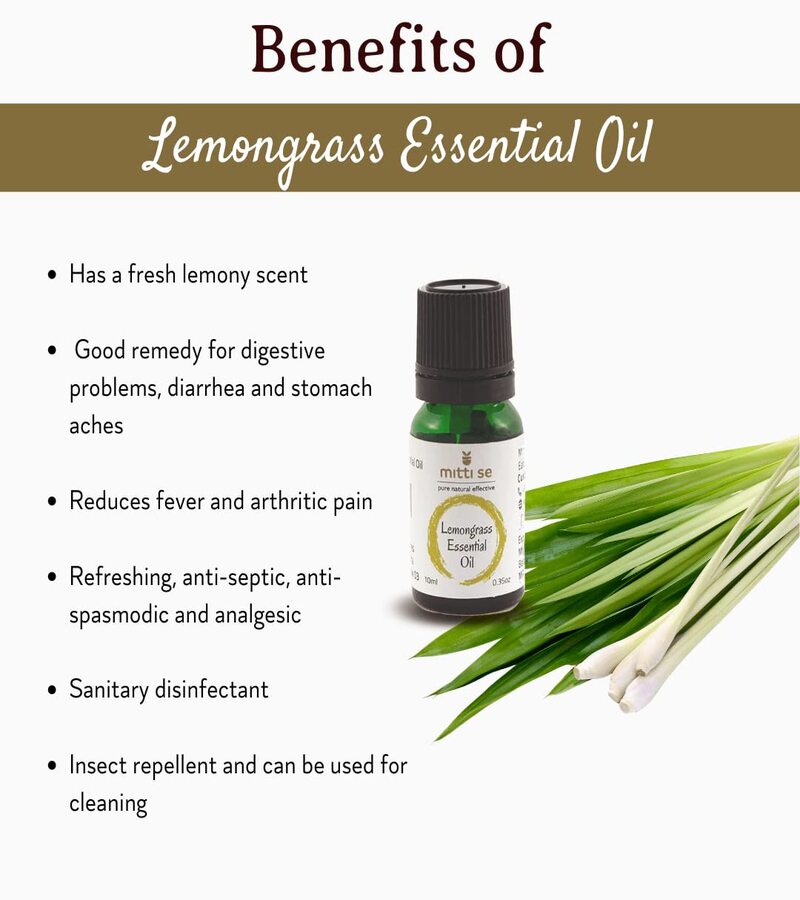 Mitti Se + essential oils + Lemongrass Essential Oil + 10ml + discount