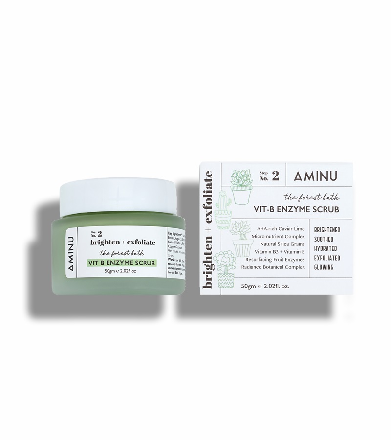 Aminu Skincare + face wash + scrubs + The Forest Bath - Vit B Enzyme Scrub + 50gm + online