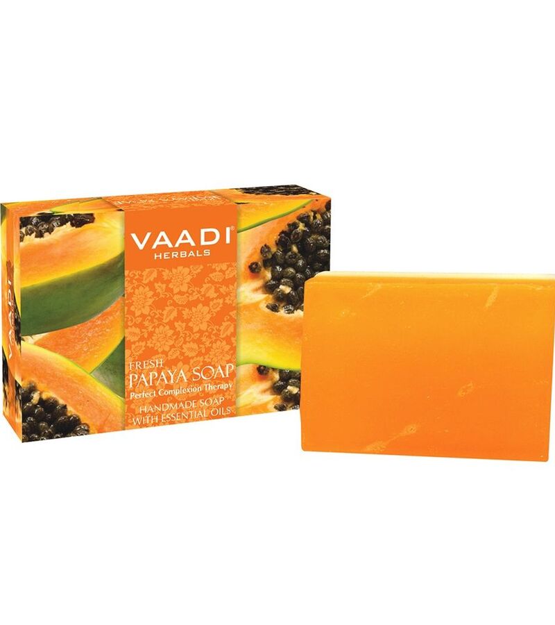 Vaadi Herbals + soaps + liquid handwash + Fresh Papaya Soap + Pack of 12 + online