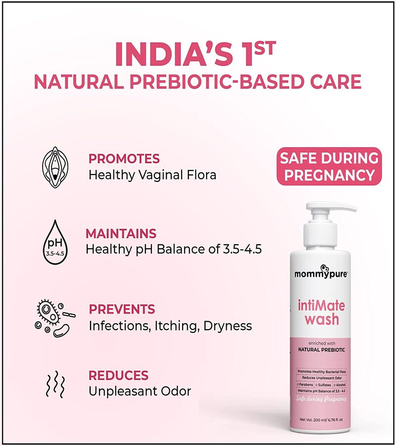 MommyPure + women’s personal hygiene + Intimate Wash With Natural Prebiotic + 200ml + deal