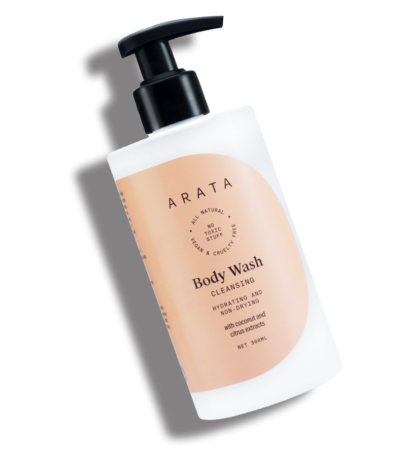 Arata + body wash + Natural Hydrating & Non-Drying Body Wash With Coconut & Citrus Extracts For Men & Women + 300 ML + shop
