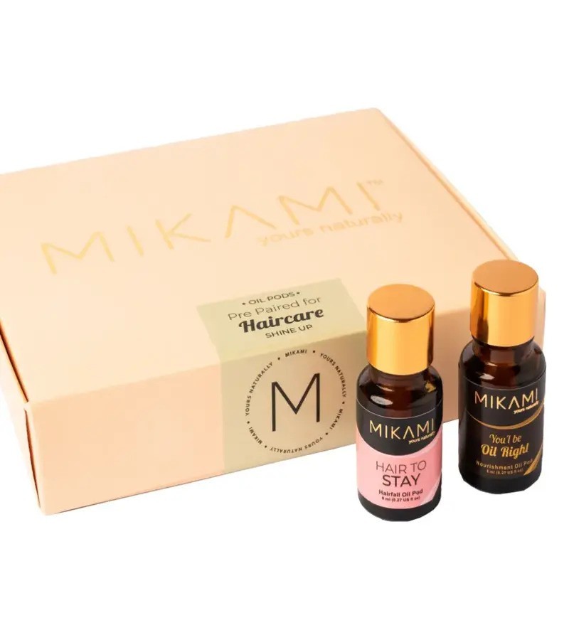 Mikami + hair oil + serum + Shine Up Nourishment & Hair fall Oil Pod + Pack of 8 + buy