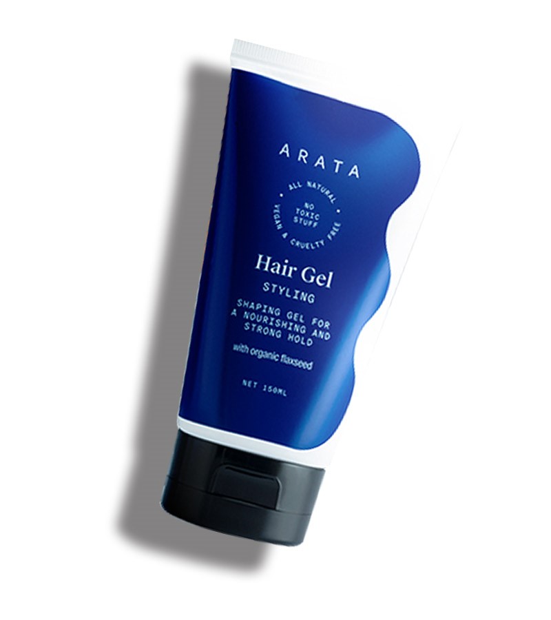 Arata + hair styling + Natural Shaping Hair Gel For Nourishment & Strong-Hold With Organic Flaxseed & Olive Extracts For Men & Women + 150 ML + shop
