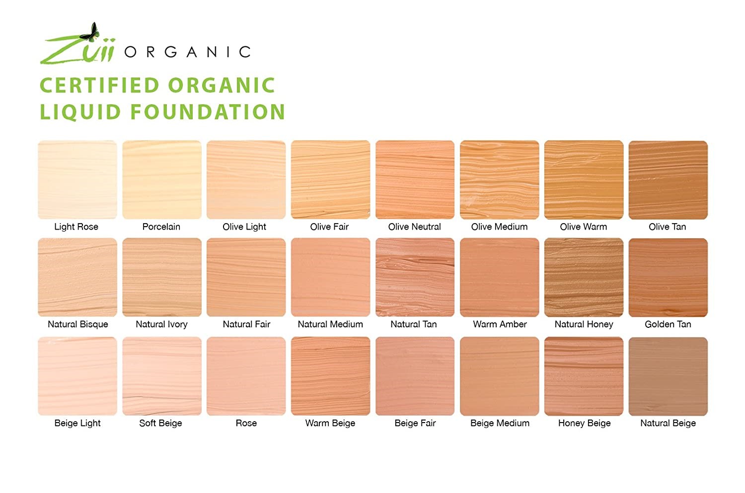 Zuii Organic + face + Liquid Foundation + Warm Olive (30 ml) + online