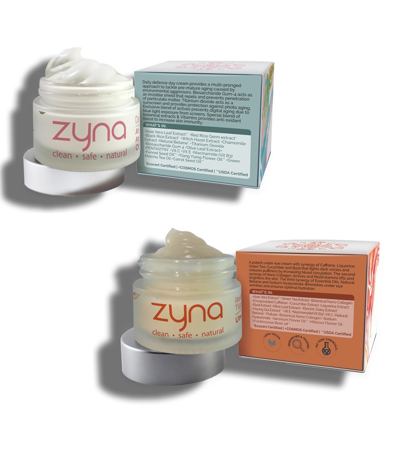 Zyna + face serums + face creams + Day Cream with SPF & Tightening Under Eye Gel + 65ml + shop