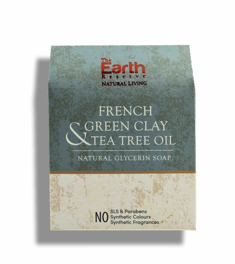 The Earth Reserve + soaps + liquid handwash + French Green Clay & Tea Tree Oil Natural Glycerin Soap + 100gm + buy