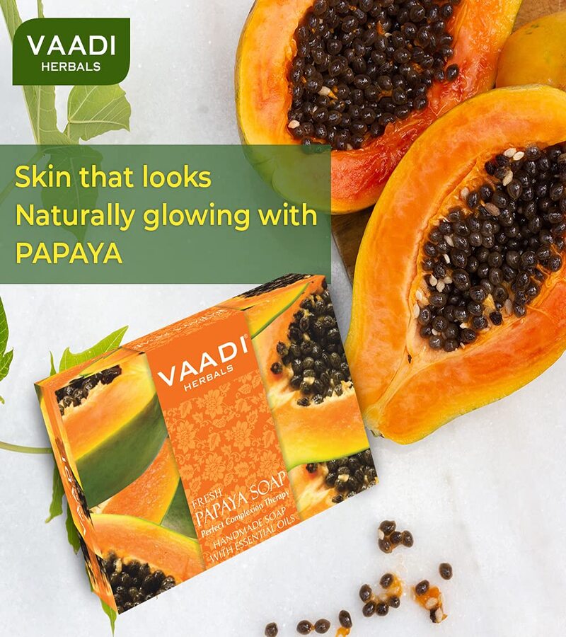Vaadi Herbals + soaps + liquid handwash + Fresh Papaya Soap + Pack of 12 + discount
