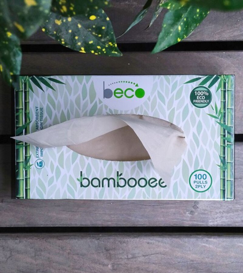 Beco + accessories + Sustainable Bamboo Facial Tissues + 100 Pieces + shop
