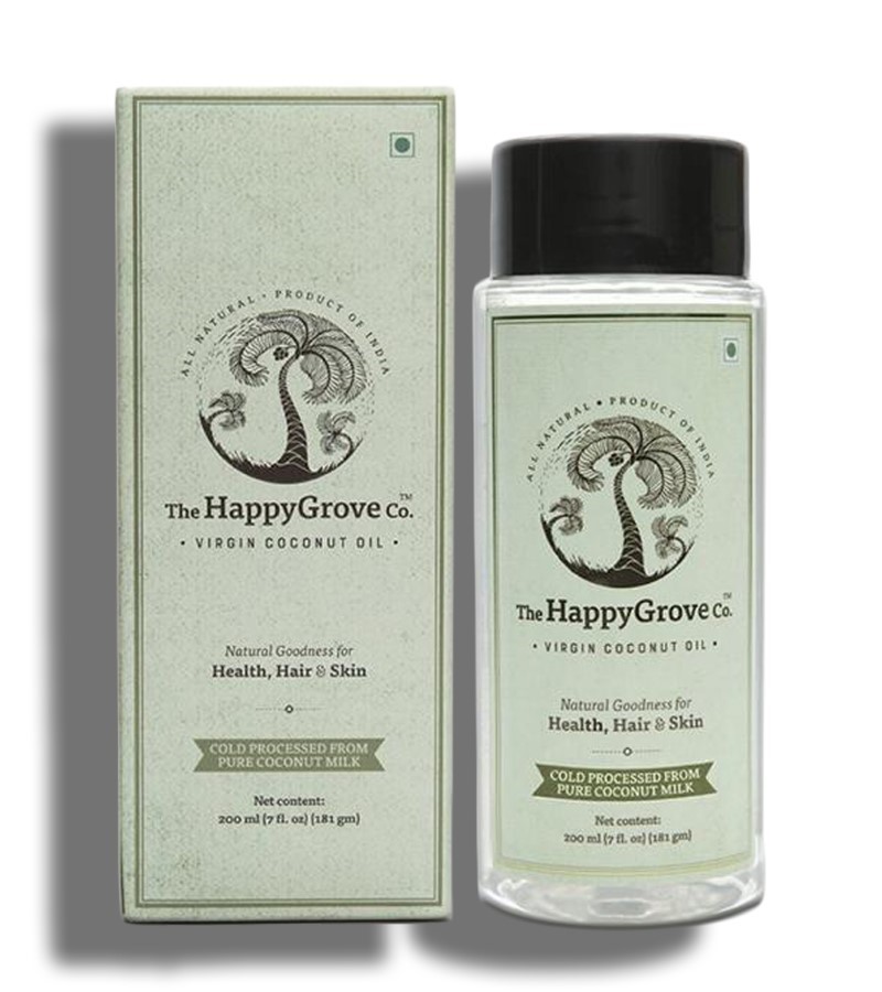 The Happy Grove + hair oil + serum + The Happygrove Co. Extra Virgin Coconut Oil, 200 Ml + 200 ml + shop