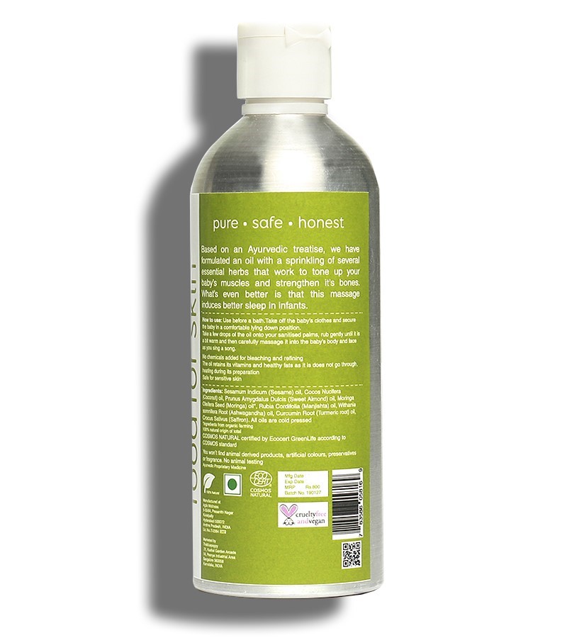 earthBaby + oils & creams + 100% Natural origin Ayurvedic Massage Oil for Babies + 250ml + shop