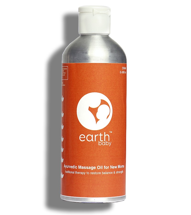earthBaby + mama creams & oils + 100% Natural origin Ayurvedic Massage Oil for New Moms + 250 ml + buy