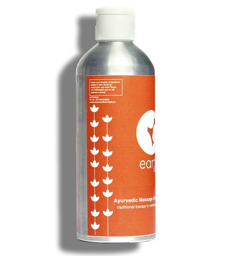 earthBaby + mama creams & oils + 100% Natural origin Ayurvedic Massage Oil for New Moms + 250 ml + shop